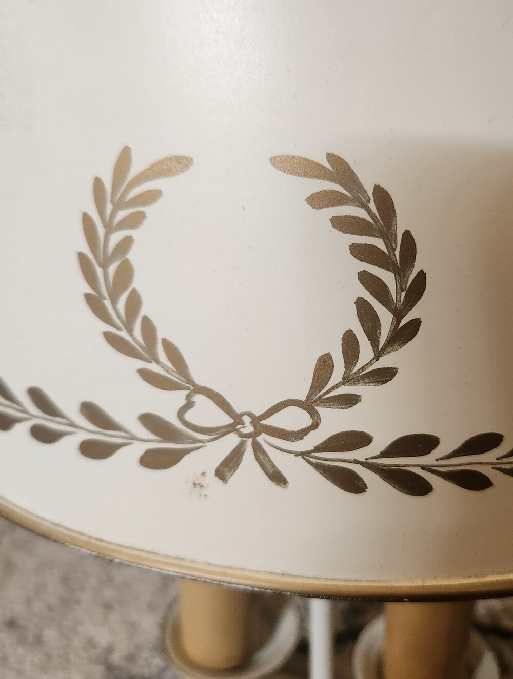 Vintage Cream And Gold Bouillotte Lamp - Picture 8 of 15